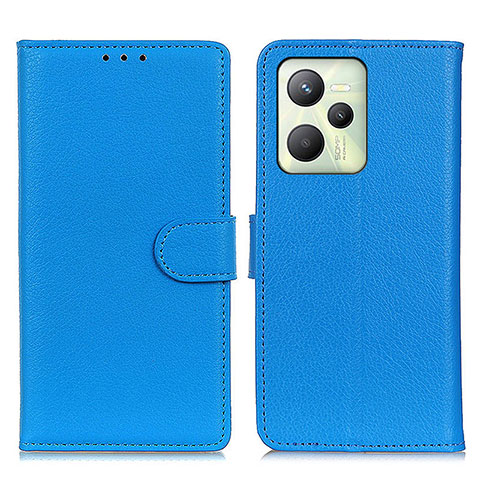 Coque Portefeuille Livre Cuir Etui Clapet A03D pour Realme C35 Bleu Ciel