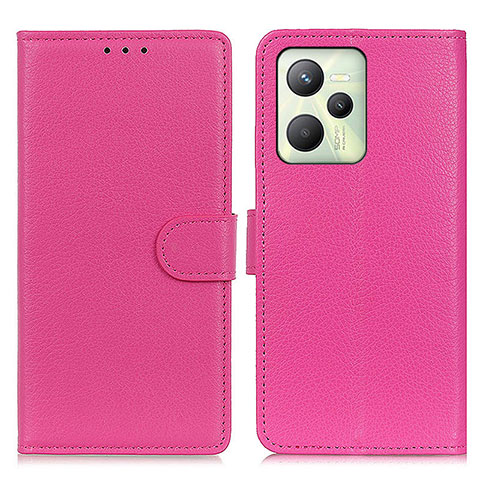 Coque Portefeuille Livre Cuir Etui Clapet A03D pour Realme C35 Rose Rouge