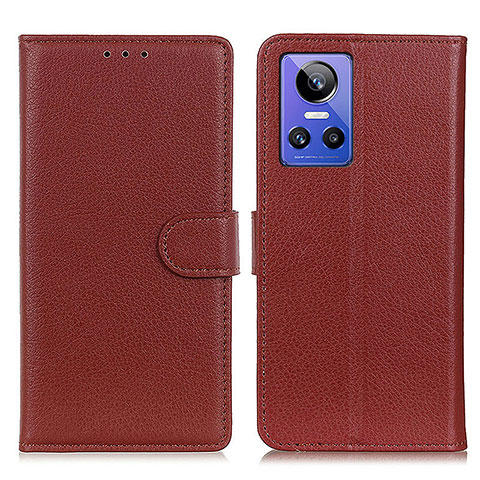 Coque Portefeuille Livre Cuir Etui Clapet A03D pour Realme GT Neo3 5G Marron