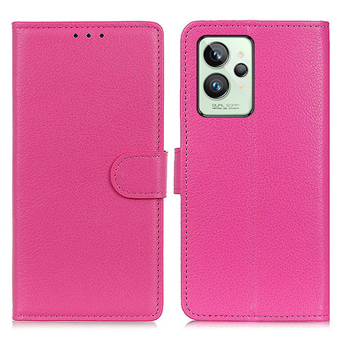 Coque Portefeuille Livre Cuir Etui Clapet A03D pour Realme GT2 Pro 5G Rose Rouge