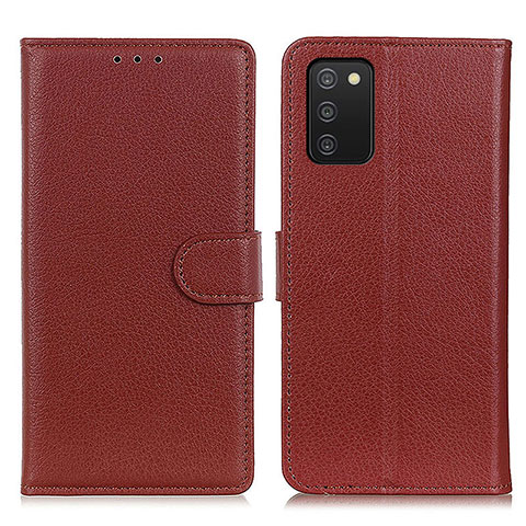 Coque Portefeuille Livre Cuir Etui Clapet A03D pour Samsung Galaxy A02s Marron