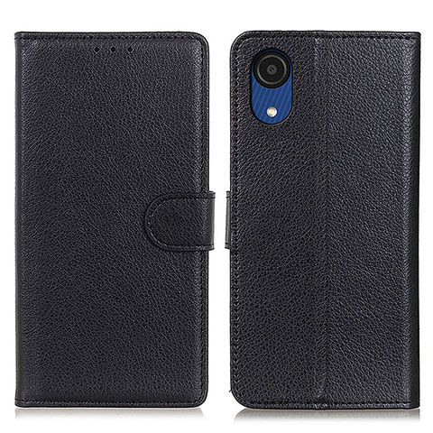 Coque Portefeuille Livre Cuir Etui Clapet A03D pour Samsung Galaxy A03 Core Noir