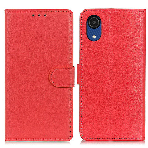 Coque Portefeuille Livre Cuir Etui Clapet A03D pour Samsung Galaxy A03 Core Rouge