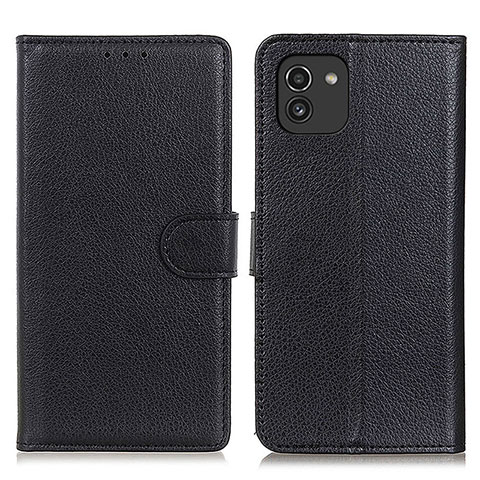 Coque Portefeuille Livre Cuir Etui Clapet A03D pour Samsung Galaxy A03 Noir