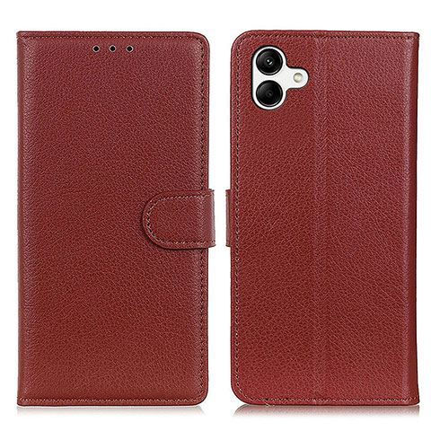 Coque Portefeuille Livre Cuir Etui Clapet A03D pour Samsung Galaxy A04 4G Marron