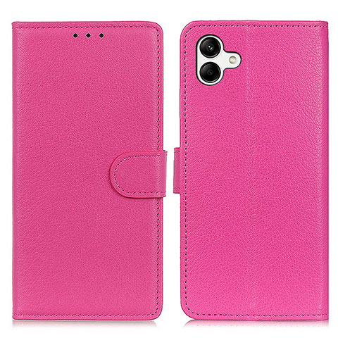 Coque Portefeuille Livre Cuir Etui Clapet A03D pour Samsung Galaxy A04 4G Rose Rouge