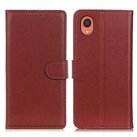 Coque Portefeuille Livre Cuir Etui Clapet A03D pour Samsung Galaxy A22 5G SC-56B Marron