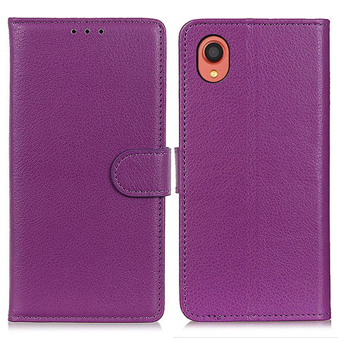 Coque Portefeuille Livre Cuir Etui Clapet A03D pour Samsung Galaxy A22 5G SC-56B Violet