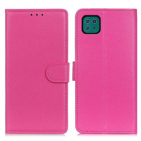 Coque Portefeuille Livre Cuir Etui Clapet A03D pour Samsung Galaxy A22s 5G Rose Rouge