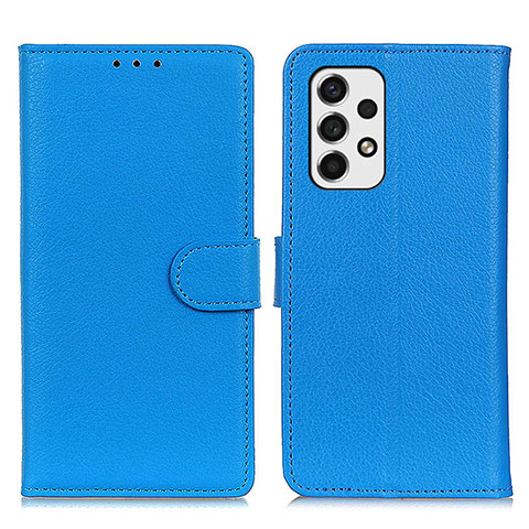 Coque Portefeuille Livre Cuir Etui Clapet A03D pour Samsung Galaxy A53 5G Bleu Ciel