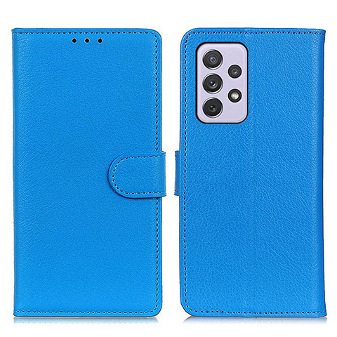 Coque Portefeuille Livre Cuir Etui Clapet A03D pour Samsung Galaxy A73 5G Bleu Ciel