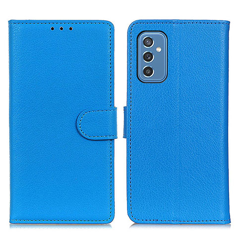 Coque Portefeuille Livre Cuir Etui Clapet A03D pour Samsung Galaxy M52 5G Bleu Ciel