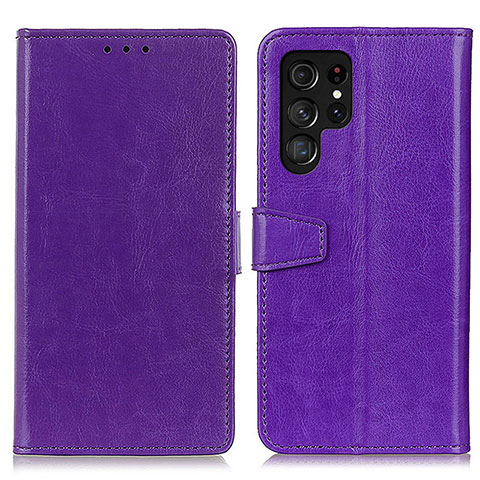 Coque Portefeuille Livre Cuir Etui Clapet A03D pour Samsung Galaxy S22 Ultra 5G Violet