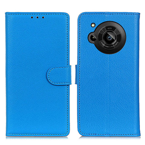 Coque Portefeuille Livre Cuir Etui Clapet A03D pour Sharp Aquos R7 Bleu Ciel