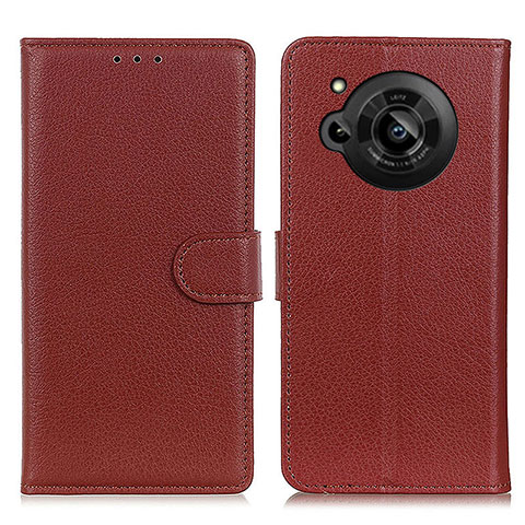 Coque Portefeuille Livre Cuir Etui Clapet A03D pour Sharp Aquos R7 Marron