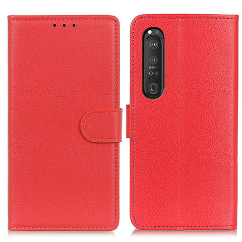 Coque Portefeuille Livre Cuir Etui Clapet A03D pour Sony Xperia 1 III Rouge