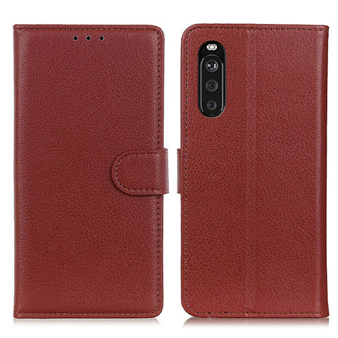 Coque Portefeuille Livre Cuir Etui Clapet A03D pour Sony Xperia 10 III Lite Marron