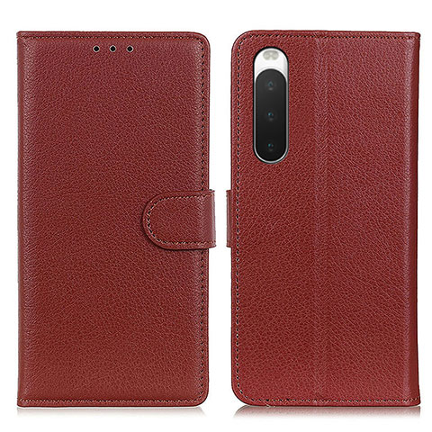 Coque Portefeuille Livre Cuir Etui Clapet A03D pour Sony Xperia 10 IV Marron