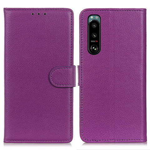 Coque Portefeuille Livre Cuir Etui Clapet A03D pour Sony Xperia 5 III SO-53B Violet