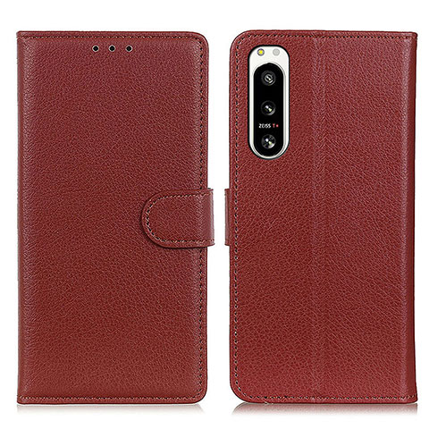 Coque Portefeuille Livre Cuir Etui Clapet A03D pour Sony Xperia 5 IV Marron