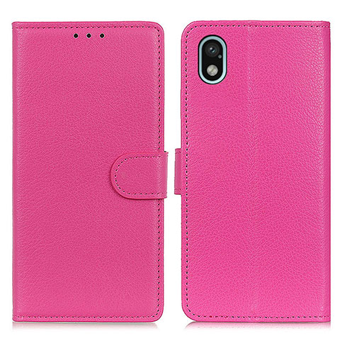 Coque Portefeuille Livre Cuir Etui Clapet A03D pour Sony Xperia Ace III Rose Rouge