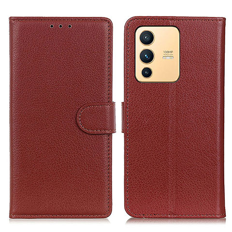 Coque Portefeuille Livre Cuir Etui Clapet A03D pour Vivo V23 5G Marron