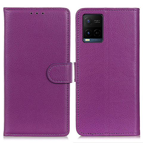 Coque Portefeuille Livre Cuir Etui Clapet A03D pour Vivo Y21G Violet