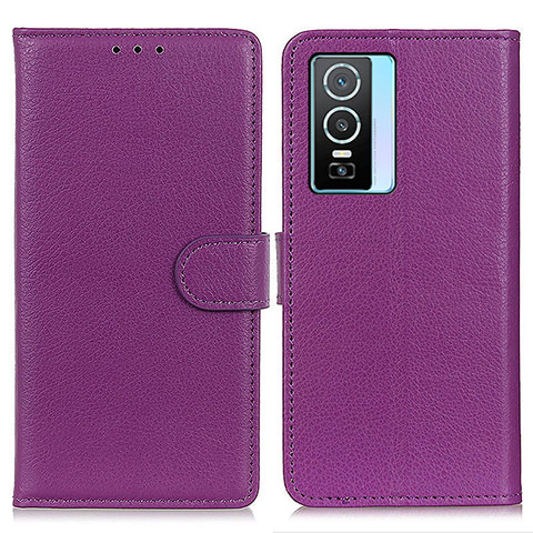 Coque Portefeuille Livre Cuir Etui Clapet A03D pour Vivo Y76s 5G Rouge