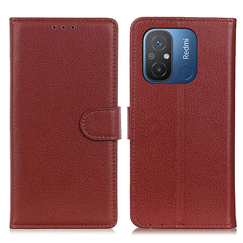 Coque Portefeuille Livre Cuir Etui Clapet A03D pour Xiaomi Poco C55 Marron