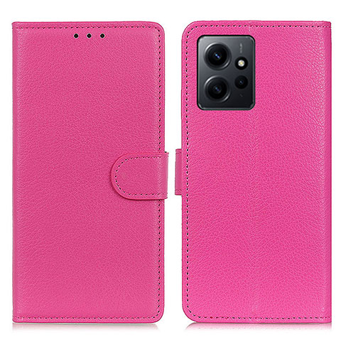 Coque Portefeuille Livre Cuir Etui Clapet A03D pour Xiaomi Redmi Note 12 4G Rose Rouge