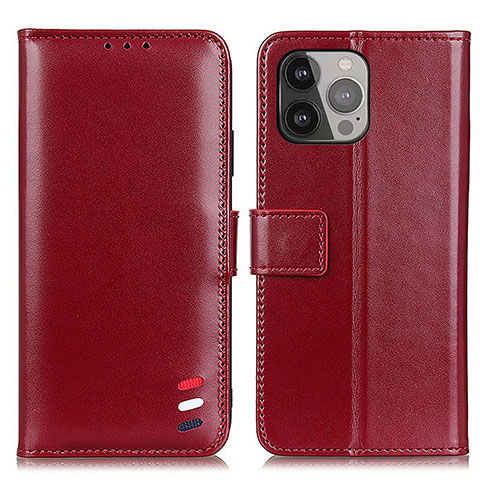 Coque Portefeuille Livre Cuir Etui Clapet A04 pour Apple iPhone 13 Pro Max Rouge