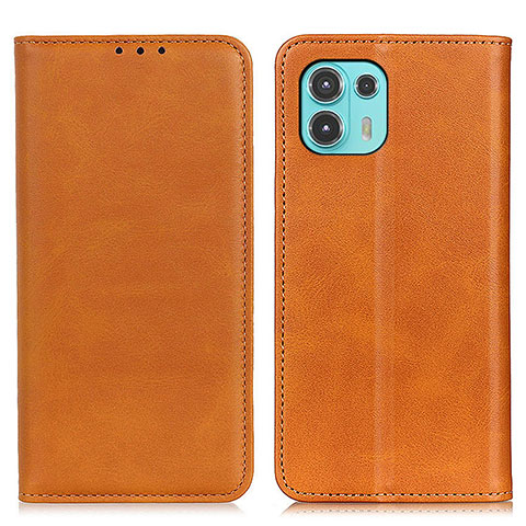 Coque Portefeuille Livre Cuir Etui Clapet A04D pour Motorola Moto Edge 20 Lite 5G Brun Clair