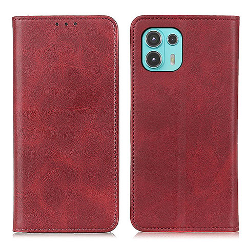 Coque Portefeuille Livre Cuir Etui Clapet A04D pour Motorola Moto Edge 20 Lite 5G Rouge