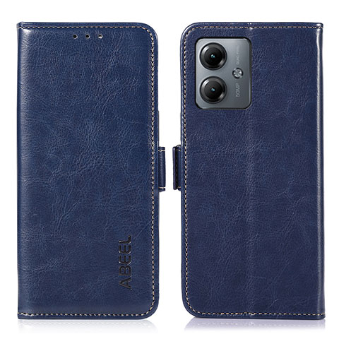 Coque Portefeuille Livre Cuir Etui Clapet A04D pour Motorola Moto G14 Bleu