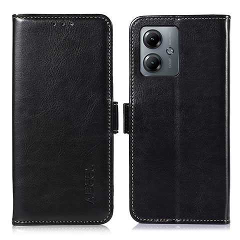 Coque Portefeuille Livre Cuir Etui Clapet A04D pour Motorola Moto G14 Noir