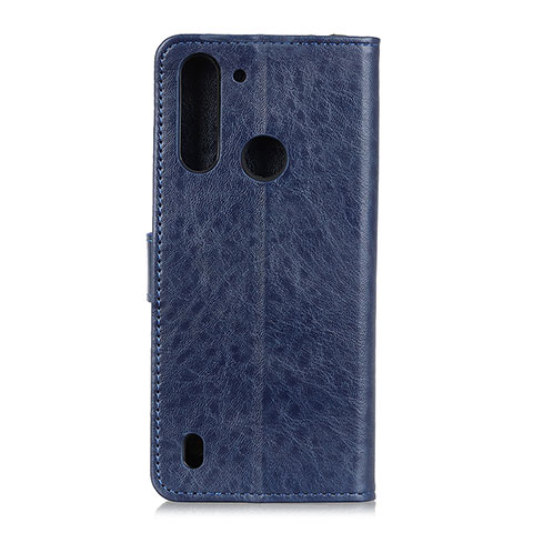 Coque Portefeuille Livre Cuir Etui Clapet A04D pour Motorola Moto One Fusion Bleu