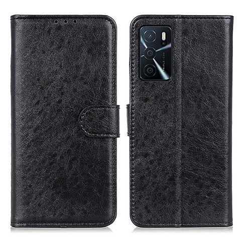 Coque Portefeuille Livre Cuir Etui Clapet A04D pour Oppo A16 Noir