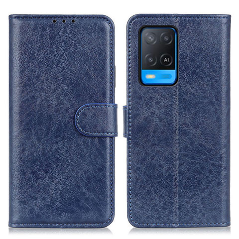 Coque Portefeuille Livre Cuir Etui Clapet A04D pour Oppo A54 4G Bleu