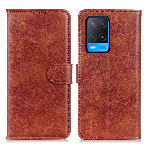 Coque Portefeuille Livre Cuir Etui Clapet A04D pour Oppo A54 4G Marron