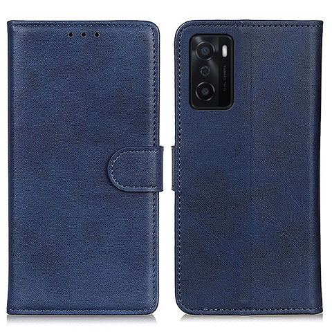 Coque Portefeuille Livre Cuir Etui Clapet A04D pour Oppo A55S 5G Bleu