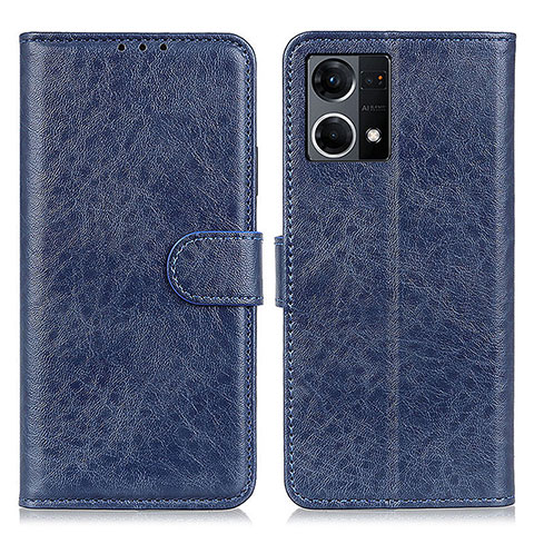 Coque Portefeuille Livre Cuir Etui Clapet A04D pour Oppo F21 Pro 4G Bleu