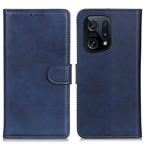 Coque Portefeuille Livre Cuir Etui Clapet A04D pour Oppo Find X5 5G Bleu