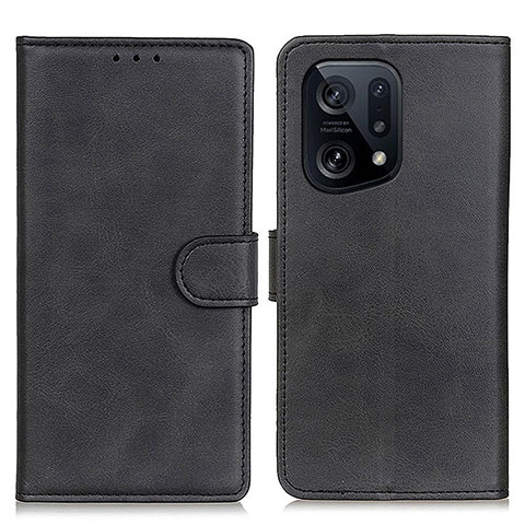 Coque Portefeuille Livre Cuir Etui Clapet A04D pour Oppo Find X5 5G Noir