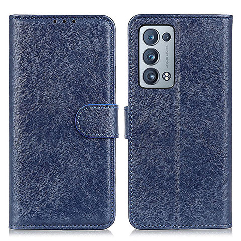 Coque Portefeuille Livre Cuir Etui Clapet A04D pour Oppo Reno6 Pro 5G Bleu