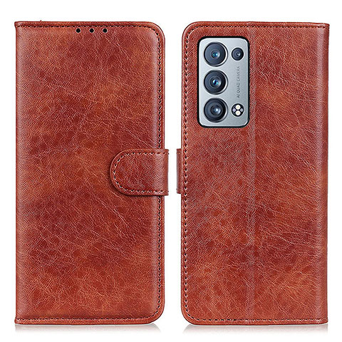 Coque Portefeuille Livre Cuir Etui Clapet A04D pour Oppo Reno6 Pro 5G Marron