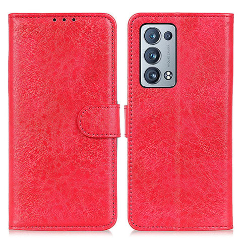 Coque Portefeuille Livre Cuir Etui Clapet A04D pour Oppo Reno6 Pro+ Plus 5G Rouge