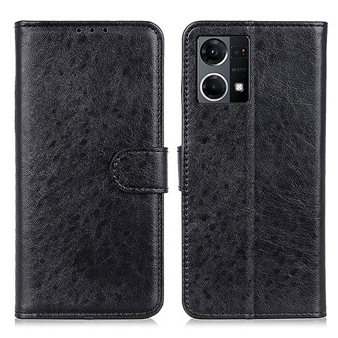 Coque Portefeuille Livre Cuir Etui Clapet A04D pour Oppo Reno7 4G Noir