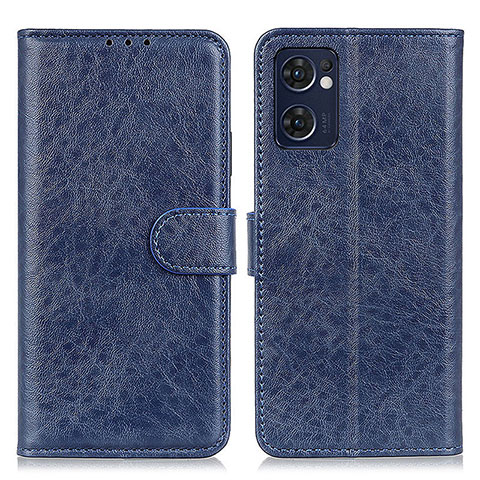 Coque Portefeuille Livre Cuir Etui Clapet A04D pour Oppo Reno7 5G Bleu