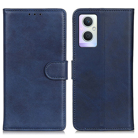 Coque Portefeuille Livre Cuir Etui Clapet A04D pour Oppo Reno8 Lite 5G Bleu