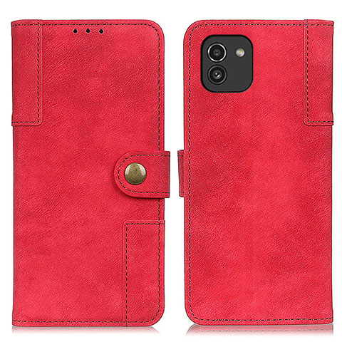 Coque Portefeuille Livre Cuir Etui Clapet A04D pour Samsung Galaxy A03 Rouge